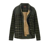 Manteaux à simple boutonnage pour homme, veste chemise en flanelle à carreaux à col rabattu pour homme, veste à carreaux formelle de travail de bureau doublée Sherpa avec poche confortable doublure