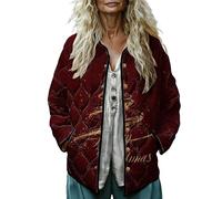 Manteaux de Noël pour femmes automne-hiver veste matelassée imprimée vestes de Noël outifts manteaux surdimensionnés hauts de Noël décontractés vacances sortie vêtements de plein air 2025, jaune, 4XL