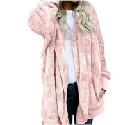 Manteaux d'hiver à capuche pour femme Printemps Automne Transitionnel Hiver Surdimensionné Vestes Mode, rose, XL