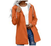 Manteaux d'hiver parka pour femme - Manteau chaud et imperméable à capuche - Manteau à manches longues - Fermeture éclair - Coupe-vent - Épais - Trench coat, Orange, S