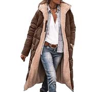 Manteaux d'hiver pour Femme Veste Chauds Longue Doudoune avec Capuche Manteau Matelassé Doudoune épaisse Fermeture éclair Sweat à Capuche Réversible en Polaire Sherpa