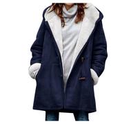 Manteaux d'hiver pour femmes 2024 tendance grande taille veste chaude doublée en polaire Sherpa automne daim parka à capuche caban vêtements d'extérieur, noir foncé, 5XL