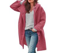 Manteaux d'hiver pour femmes longs en laine - Veste élégante pour femmes en laine d'automne, veste de transition chaude, grandes tailles, manteau en laine avec capuche, veste en peluche, manteau