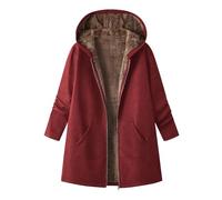 Manteaux doublés en polaire pour femme - Vestes parka d'hiver chaudes en coton sherpa, caban coupe-vent rembourré, manteau à capuche duveteux à manches longues épaisses avec fermeture éclair, veste