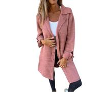 Manteaux En Laine pour Femmes Cardigan Léger Col À Revers Classique Pardessus pour Dames Vestes Fines À Simple Boutonnage Manteaux Longs Élégants avec Poches Vêtements D'Extérieur De Transiti