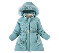 Manteaux Enfant Fille Hiver Chaud Doudoune Mi-Longue éPaissir Parka Polaire Chaude en Peluche Veste Chaude d'hiver pour Ado Filles Coupe-vent Coat Manteau Vêtement de Plein Air pour 5-12 Ans