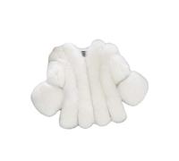 Manteaux Femme Manteau Fausse Fourrure Fox à Mode Hiver Chaud Moelleux Veste en Peluche Court Cardigan Élégant Outwear Faux Fur Vêtements de Plein Air Couleur Unie Peluche Blousons Blanc XL