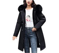 Manteaux Femmes Long Rembourré Hiver Chaud Fourrure Capuche Hiver Chaud Mi Longueur Longue Veste Rembourrée Solide Ourdoor Matelassé Cordon Taille Épaissir Coton Longline Doudoune