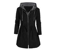 Manteaux Fermeture éclair Patchwork Hiver Solide Manches Longues Manteau Fly Hooded Espace Plus Manteau en Coton Épais Léger Femmes Pull à Capuche Hiver Femmes Manches Longues Haut