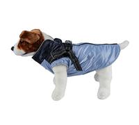 Manteaux Imperméable pour Chien, Manteaux d'hiver Chauds et Doux pour Chien avec Anneau de Harnais -Bleu/Bleu Marine, S