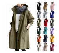 Manteaux Imperméables Femme Vêtements Imperméables Femme Grande Taille Veste Coupe Vent Cardigan à Manches Longues Et Poches Solides Pour Femmes à La Mode, Manteau à Capuche En Rains Impermeable Femme