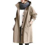 Manteaux Imperméables Femme Vêtements Imperméables Femme Grande Taille Veste Coupe Vent Cardigan à Manches Longues Et Poches Solides Pour Femmes à La Mode, Manteau à Capuche En Rains Impermeable Femme
