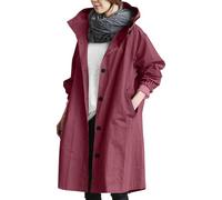 Manteaux Imperméables Vestes Polaire Femme Grande Taille Pardessus Épais Couleur Unie Rayé avec Cordon À Capuche Automne Hiver Chaud Coupe-Vent d'Extérieur