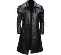 Manteaux pour homme New NCR Veteran Ranger Cowboy Western Vegas A7 - Ranger marron daim et cuir Duster Trench Manteaux pour homme pleine longueur, Cuir véritable noir - Sans logo, XXL