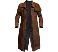 Manteaux pour homme New NCR Veteran Ranger Cowboy Western Vegas A7 - Ranger marron daim et cuir Duster Trench Manteaux pour homme pleine longueur, Manteau en daim marron - Sans logo, XS