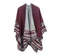 Manteaux Rouges pour Mode Féminine Femmes Hiver Chaud surdimensionné Impression Couverture Cape enveloppe châle Cardigans