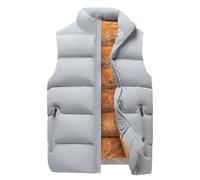 Manteaux sans Manche Homme Hiver Veste Jogging, Blouson Hiver Chaude Coupe-Vent Ultra-Léger Manteaux sans Manches Col Montant Zippé Matelassé Rembourrée Casual Décontracté Outdoor Épais
