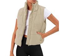 Manteaux Sans Manches Femme Léger Automne Doudounes Zippé Blouson Vestes matelassée Unisexez Court Parka Gilets Col Roulé Grande Taille Pour Femmes Printemps Hiver