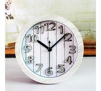 Mantel Corloge rétro Shabby 3D éréo Digital Wood Alarm3 Chambre Salon Créatif Desktop Horloge décorative Ornements 12x12cm