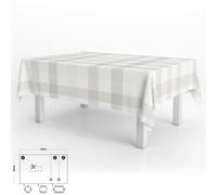 Oryx 5544032 Nappe en Toile cirée rectangulaire à Carreaux Beiges Imperméable, Anti-Taches, en PVC, 140 x 250 cm Peut être coupée, pour Une Utilisation à l’intérieur et à l’extérieur