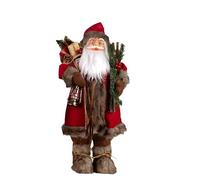 Mantel Magic Edition Poupée de Père Noël en tissu lavable et PVC avec traîneau lumineux interactif pour foyer et arbre 30 cm