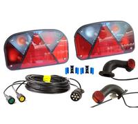Mantes Kit : feux arrière Aspöck Multipoint II, feux de position Superpoint II (version longue) avec jeu de câbles 7 m 7 broches et 2 connecteurs 12 V pour feux de gabarit