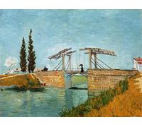 mantianhome Kit d'artisanat 11CT facile à faire à la main pour adulte, impression de motif au point de croix, peinture à l'huile Van Gogh Fleur d'amandier, tissu pré-imprimé, point de croix-40X50CM