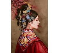 mantianhome Kit de broderie au point de croix - Beauté ancienne chinoise - 40 x 50 cm - 11 CT - Kit de point de croix avec impression de motifs populaires - Kit de broderie pour débutant avancé