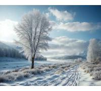 mantianhome Kit de broderie au point de croix - Scène de neige hivernale .11CT-40X50CM, motif imprimé populaire, kit de broderie au point de croix, DIY pour débutants et confirmés