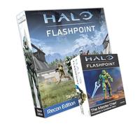 mantic Halo : Flashpoint - Recon Edition Starter Set + Master Chief Miniature | Jeu de figurines tactiques de table | 8 Spartans non peints, terrain de cartes, dés et cartes | Avec figurine Master