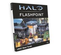 mantic Halo: Flashpoint UNSC Base Terrain Set | Sci Fi Card Terrain for Halo Miniatures Game | Structures, jetons et cartes d'armes