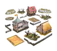 mantic Terrain Crate Fantasy Battlefield Pack | Ensemble complet de terrain de table de 15,2 x 10,2 cm | Bâtiments de cartes, collines en plastique, murs, arbres et modèles en néoprène | Compatible
