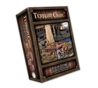 Mantic TerrainCrate : Town Centre Games | 69 pièces de Terrain pré-colorées en PVC de 28 mm | Paysage Fantastique médiéval pour D&D, Pathfinder, Warhammer | Comprend des étals de marché, des