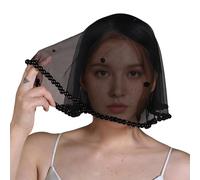 Mantilla Délicat Voile Perles Bijoux pour Femme Mantilla Délicat Fête de Mariage Accessoire de Mariée Mantilla pour Femme, Noir , taille unique