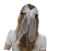 Mantilla Voile de mariée avec nœud et fausses perles pour concours de beauté, bal de fin d'année, spectacles pour robe de soirée, voile de mariée