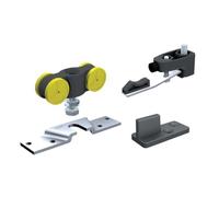 Mantion Garniture SAF80 pour porte coulissante 80 kg - Kit complet (2 montures, 2 butées réglables, guide 1103)