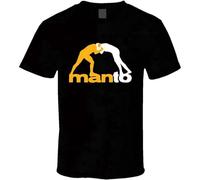 Manto Brazilian Jiu Jitsu Martial Art T-Shirt Printed Tee Graphic Top for Men Shirt Black L