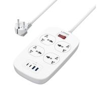 MANTO Multiprise avec USB, Multiprise USB C avec 4 AC Prises et 3 USB A et 1 USB C, 2500W/10A Multiprise USB Avec Cordon D'extension de 6,6 Pieds Pour La Maison Le Bureau Les Voyages