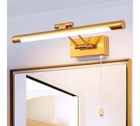 MantoLite Applique Murale 8W Applique Liseuse 40CM Interieur Laiton Salle de Bains Miroir Lampe 3000K Murale LED avec Tête de Lamp Pivotante Lampe de Lecture 900LM pour Tableaux et Vitrines Luminaires