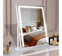 MantoLite Miroir Bureau Portable Led Coiffeuse 360° Maquillage 52x58cm Noir