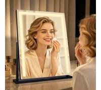 MantoLite Miroir de maquillage LED, miroir cosmétique éclairé avec trois réglages de luminosité, design de table avec commandes tactiles et rotation à 360 degrés.