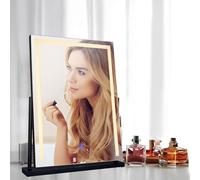 MantoLite Miroir de maquillage LED, miroir de maquillage pivotant à 360°, réglage de la luminosité à 3 niveaux, éclairage LED à commande tactile intelligente