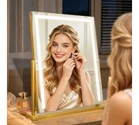 MantoLite Miroir Maquillage LED Tactile 360° 52cm Or Grand Miroir Table | Miroir Hollywood LED 3 Températures. Tactile Dimmable. Grand Specchio da Scrivania pour Coiffeuse