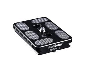 Mantona 21468 Plaque de dégagement Rapide pour tête sphérique Fortress Arca Swiss 60 mm Noir