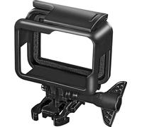 Mantona Cadre Comfort 21451 compatible avec GoPro Hero – Support d'action cam, incl. attache rapide, cache-lentille et vitre de protection, noir, argent, blanc