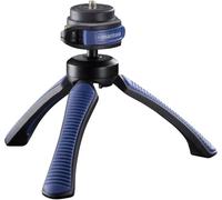 Mantona Gaia Trépied de table 1/4 pouce Hauteur de travail=13 cm bleu niveau à bulle, avec dragonne