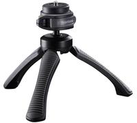 Mantona Gaia Trépied de table 1/4 pouce Hauteur de travail=13 cm gris niveau à bulle, avec dragonne