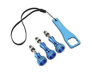 Mantona Lot de vis avec clé pour GoPro - Bleu