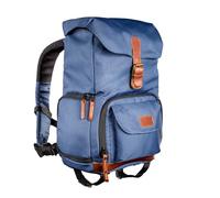 Mantona Luis Junior Sac à dos rétro en cuir véritable avec housse de protection contre la pluie, séparation flexible et compartiment pour tablette pour 1 appareil photo reflex numérique, 1 à 2 objectifs et divers accessoires photo Vert