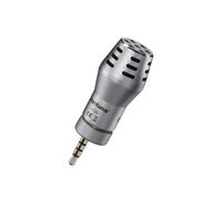 Mantona Micro pour smartphone, tablette (microphone à condensateur, prise 3,5 mm, boîtier en aluminium, protection anti-vent et batterie, compatible avec Android, compatible avec iPhone, etc.), argent